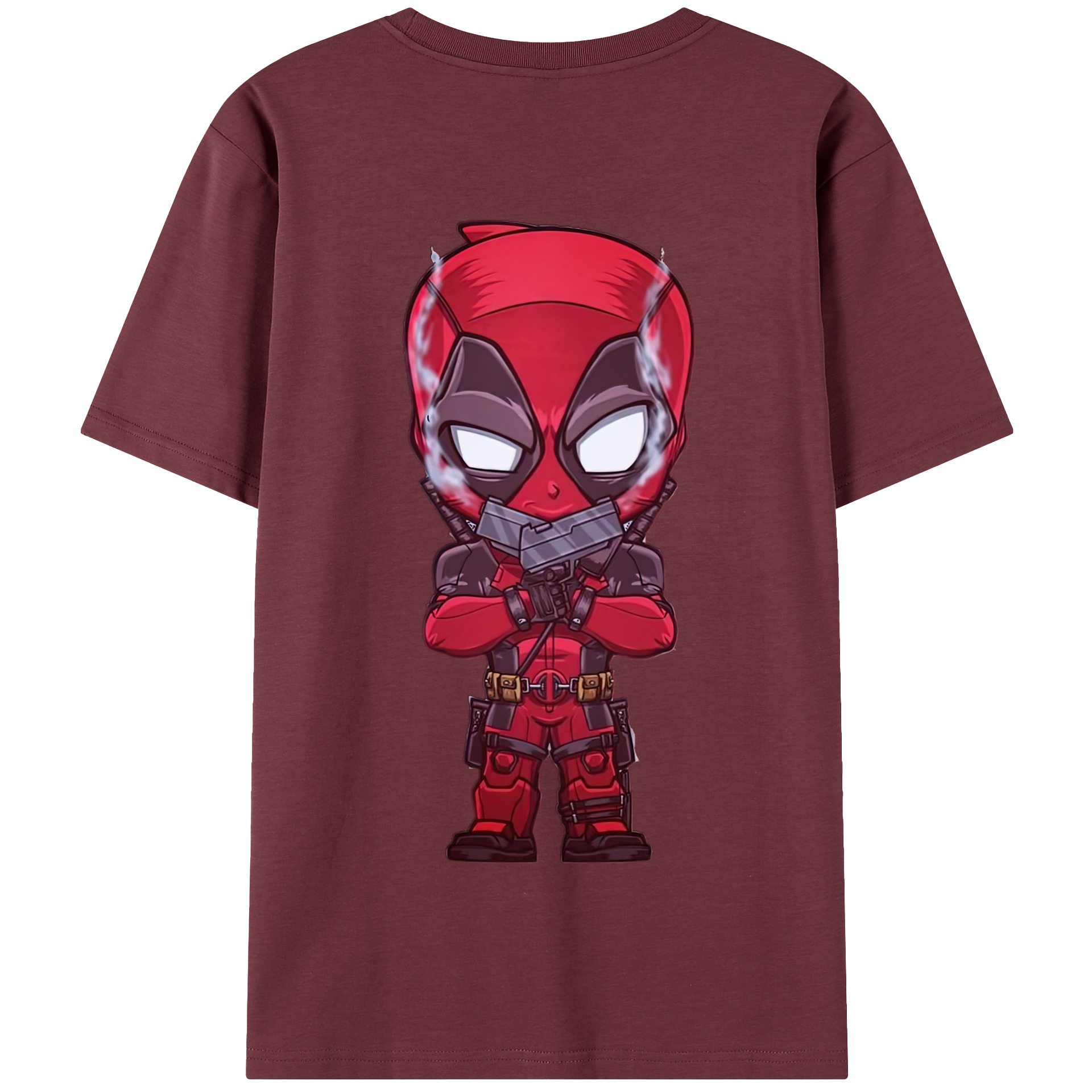 （画像用） Deadpool デッドプール 綿100％半袖Tシャツ（背面プリント）